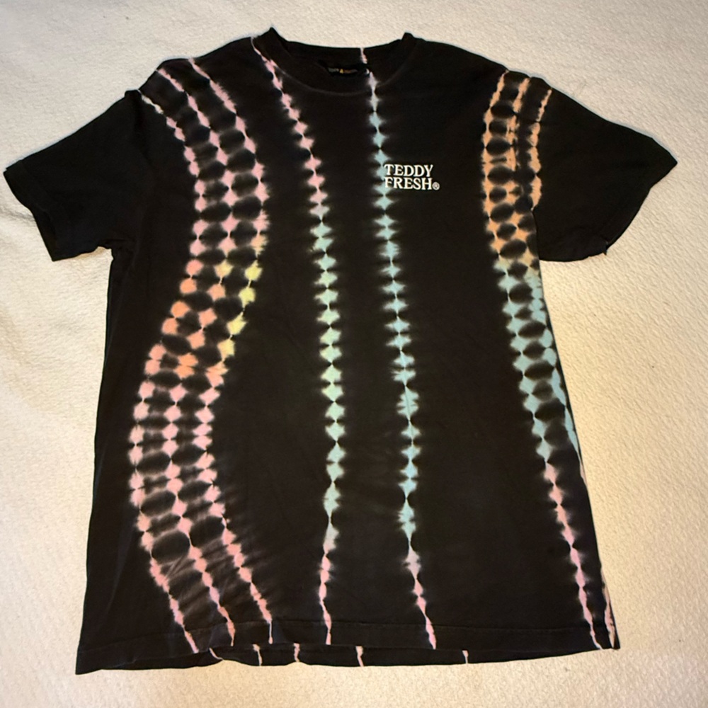 Teddy Fresh Black and Pastel Tie-Dye Tee